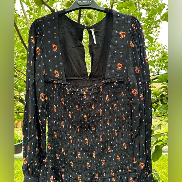 FREE PEOPLE Two Faces Printed Mini Dress, Black - Sz L - Picture 4 of 13